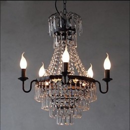 American Country Retro Vela Cristal Lâmpada