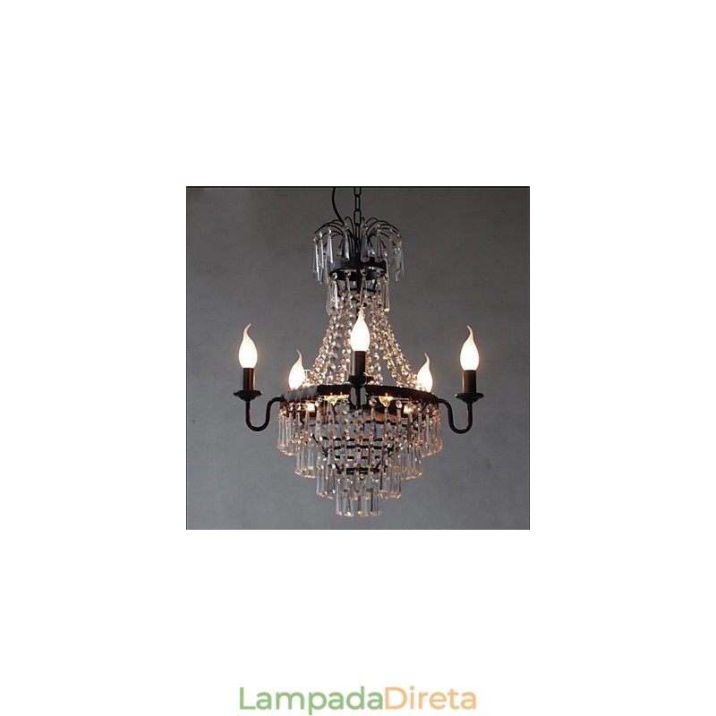 American Country Retro Vela Cristal Lâmpada