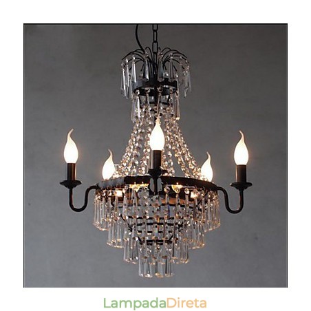 American Country Retro Vela Cristal Lâmpada American Country Retro Vela Cristal Lâmpada