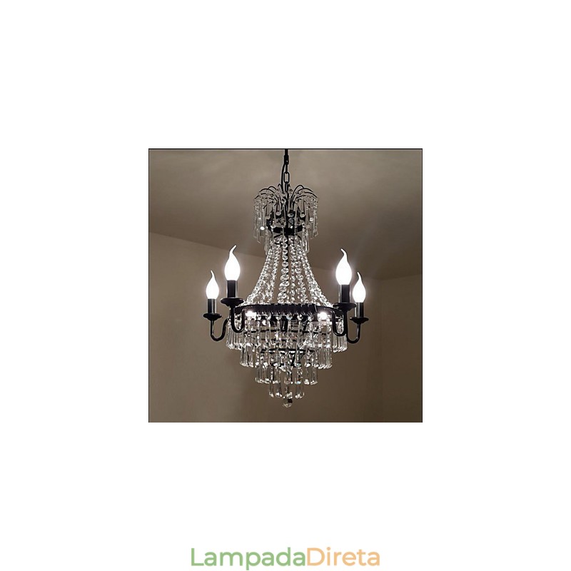 American Country Retro Vela Cristal Lâmpada