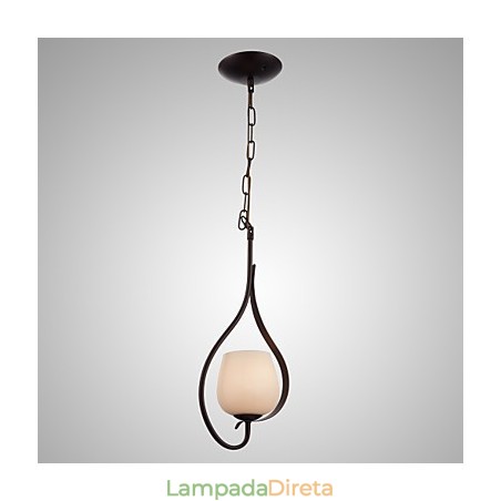 Luminária pendente de pintura de ferro com cúpula de vidro Lâmpada de iluminação clássica 1 cabeça Luminária pendente de pintura de ferro com cúpula de vidro Lâmpada de iluminação clássica 1 cabeça