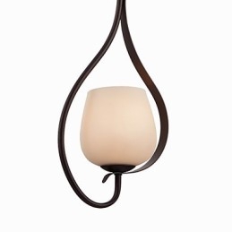Luminária pendente de pintura de ferro com cúpula de vidro Lâmpada de iluminação clássica 1 cabeça