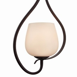 Luminária pendente de pintura de ferro com cúpula de vidro Lâmpada de iluminação clássica 1 cabeça