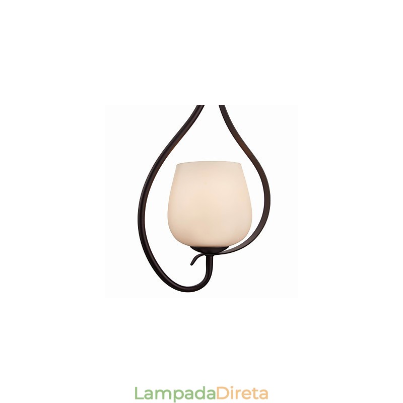 Luminária pendente de pintura de ferro com cúpula de vidro Lâmpada de iluminação clássica 1 cabeça