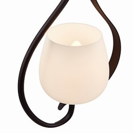 Luminária pendente de pintura de ferro com cúpula de vidro Lâmpada de iluminação clássica 1 cabeça