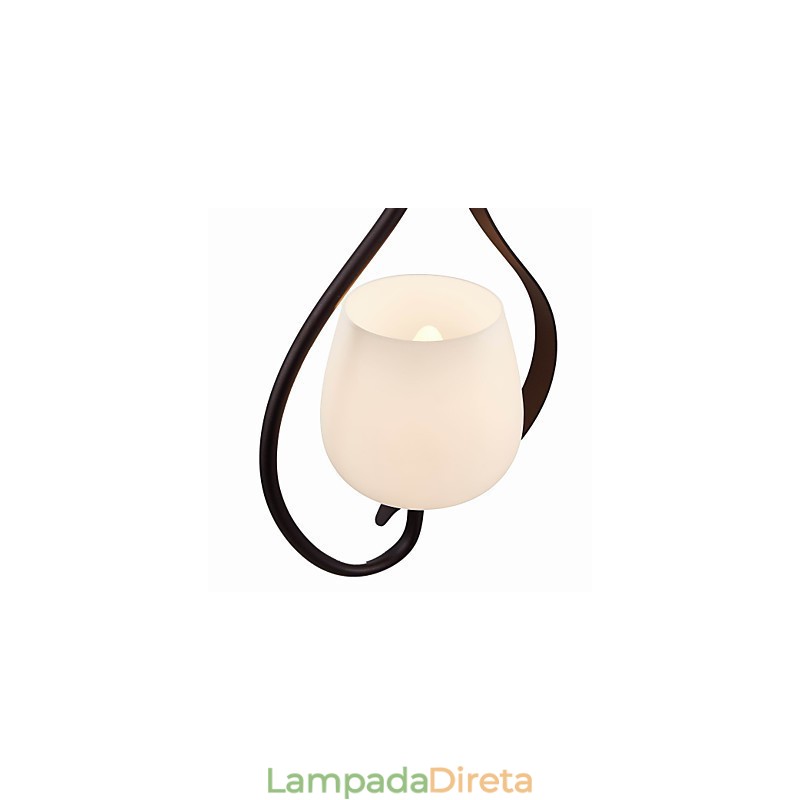 Luminária pendente de pintura de ferro com cúpula de vidro Lâmpada de iluminação clássica 1 cabeça