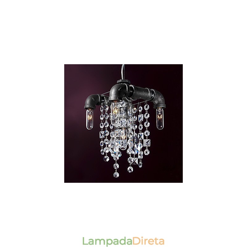 Pendente de 5 luzes característico do estilo norte-americano em design de tubo