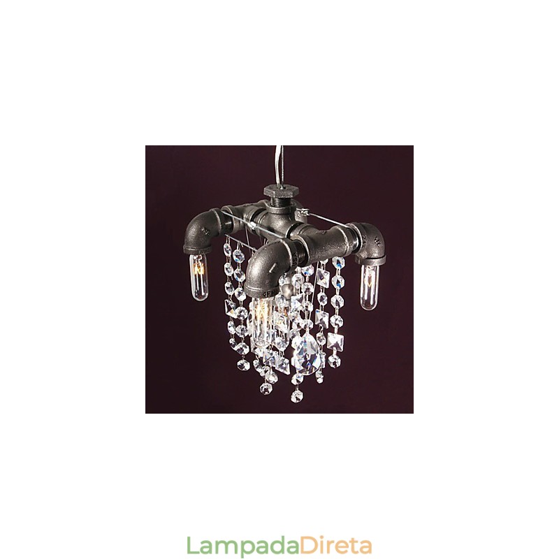 Pendente de 5 luzes característico do estilo norte-americano em design de tubo