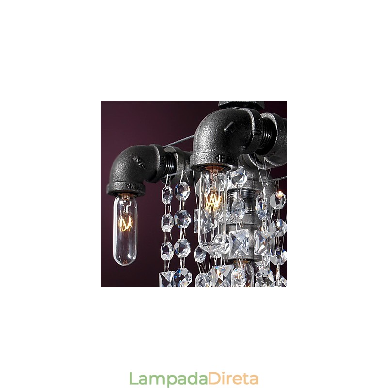 Pendente de 5 luzes característico do estilo norte-americano em design de tubo