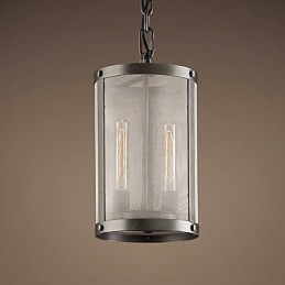 Luminária pendente de 2 luzes com cúpula transparente