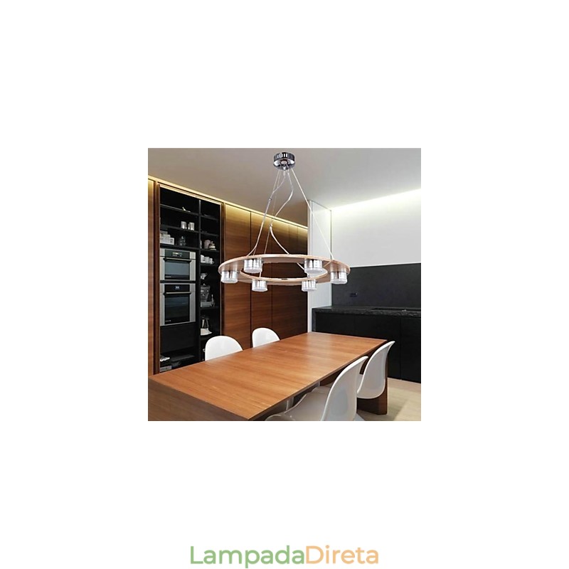 Luminárias pendentes modernas contemporâneas de madeira e bambu