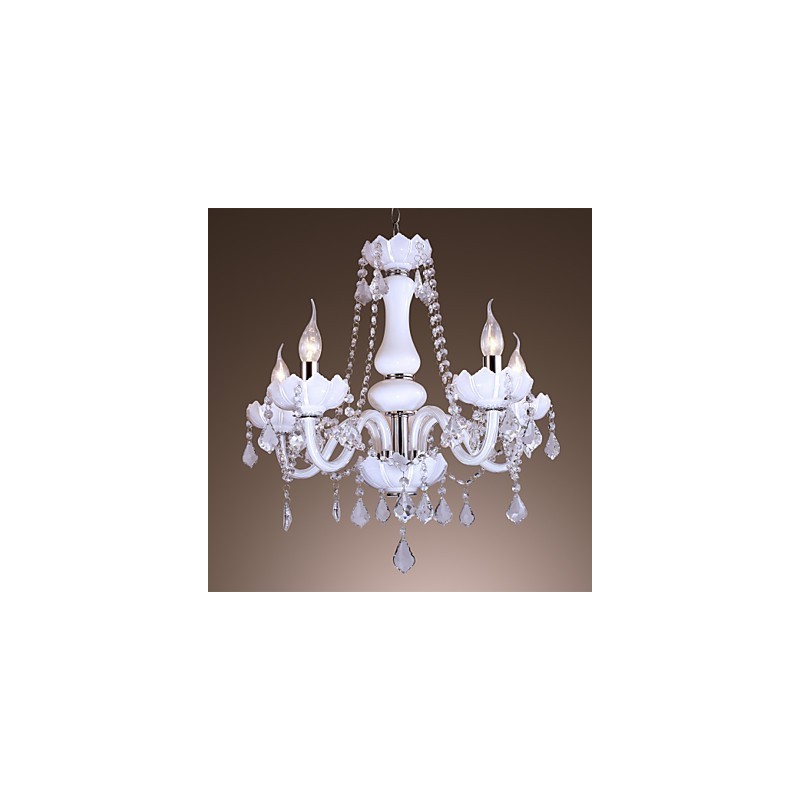 Lustre de cristal de jade de luxo estilo europeu moderno