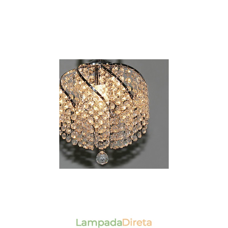 Luminária pendente de cristal estilosa com 1 luz