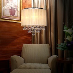 Elegante luminária pendente de cristal com 4 luzes