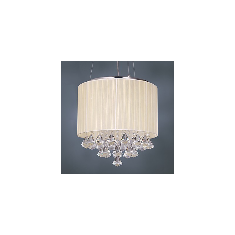 Elegante luminária pendente de cristal com 4 luzes
