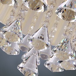 Elegante luminária pendente de cristal com 4 luzes