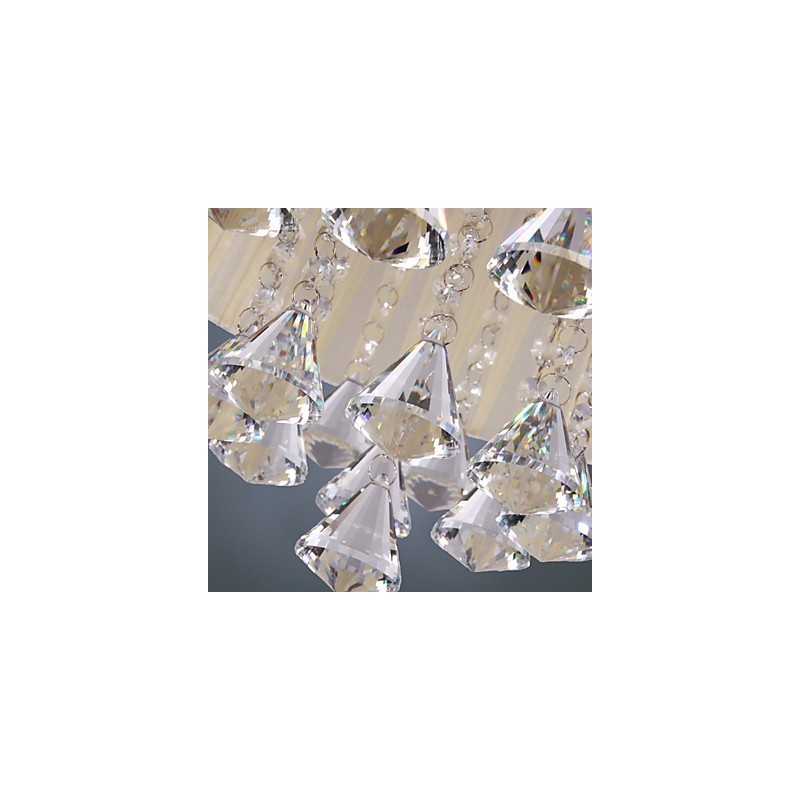 Elegante luminária pendente de cristal com 4 luzes