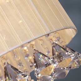 Elegante luminária pendente de cristal com 4 luzes