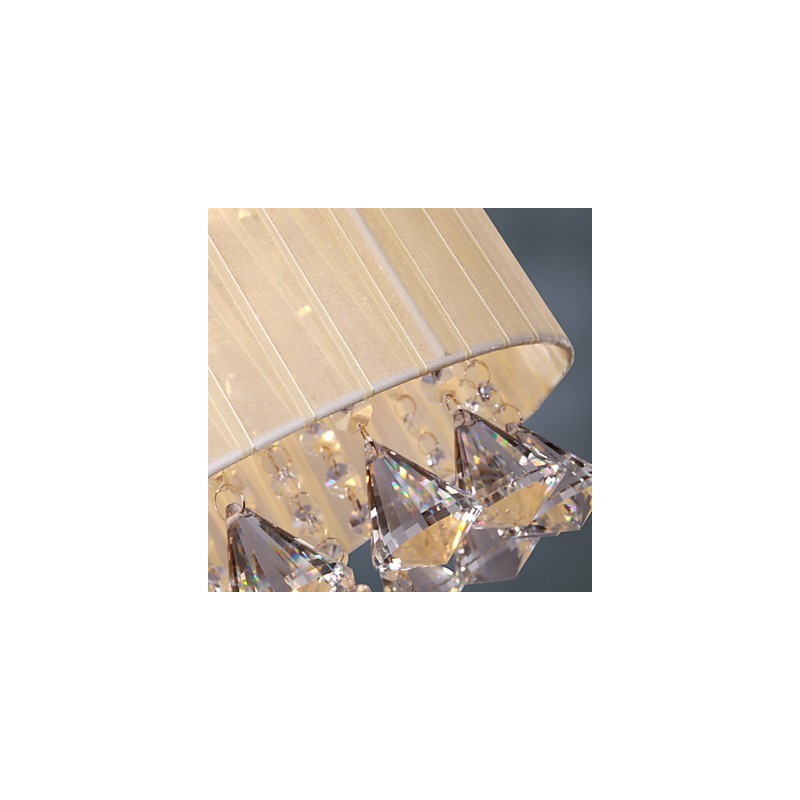 Elegante luminária pendente de cristal com 4 luzes