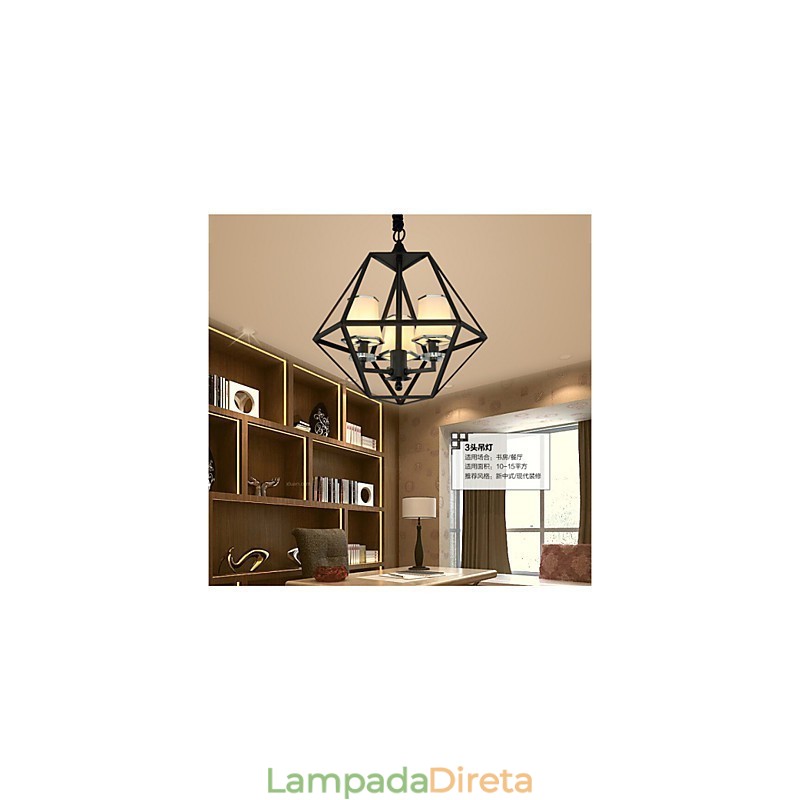 Luminárias pendentes 3 luzes Country Outdoors Metal