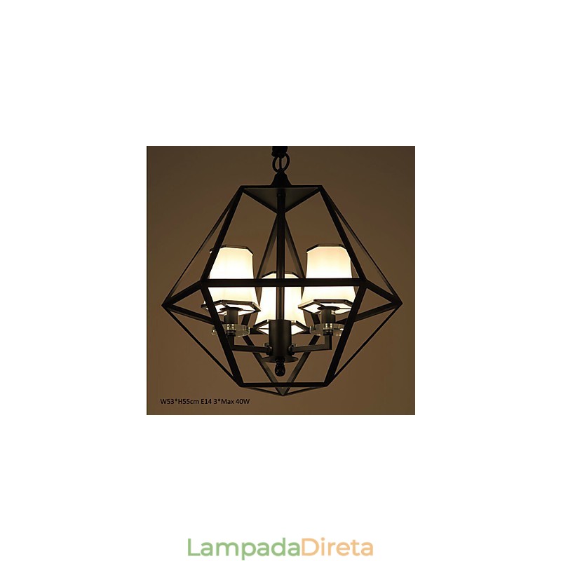 Luminárias pendentes 3 luzes Country Outdoors Metal