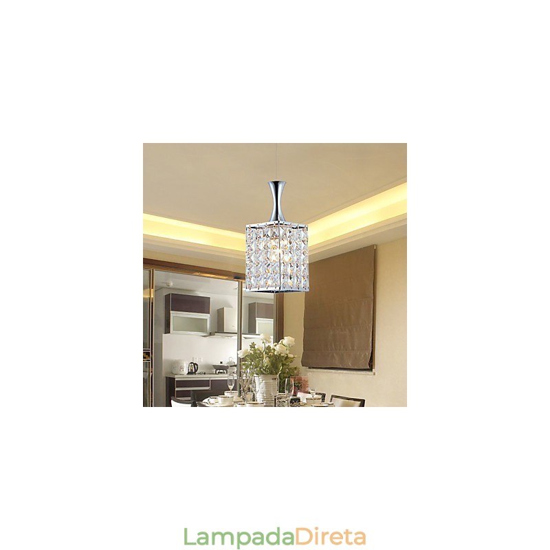 3 Luzes Metal Frame K9 Cristal Lustre Droplight Enviar Lâmpada