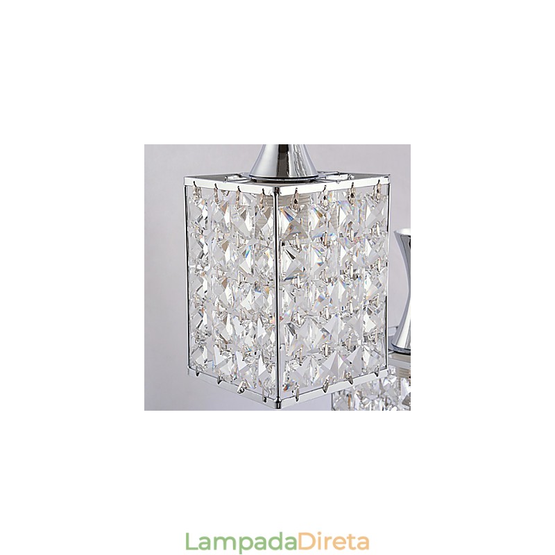3 Luzes Metal Frame K9 Cristal Lustre Droplight Enviar Lâmpada