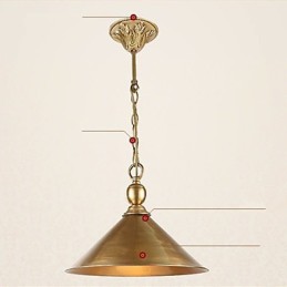 Luminária pendente de latão puro estilo mini metal clássico tradicional