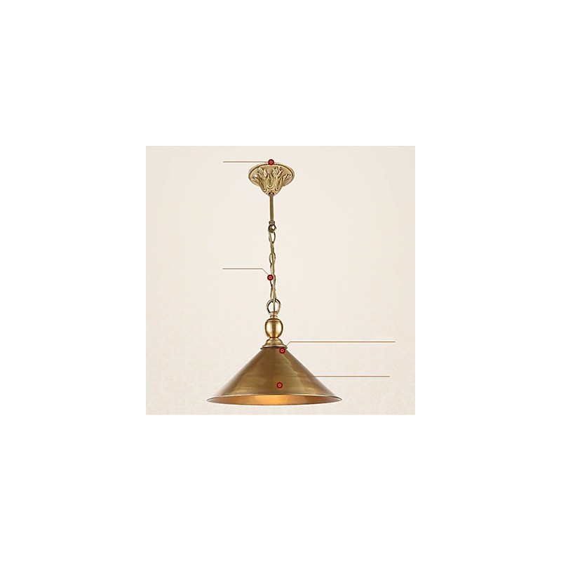 Luminária pendente de latão puro estilo mini metal clássico tradicional