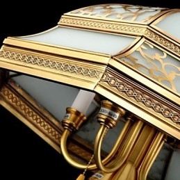 Luminária pendente de latão com seis luzes vintage, cobre total, vidro
