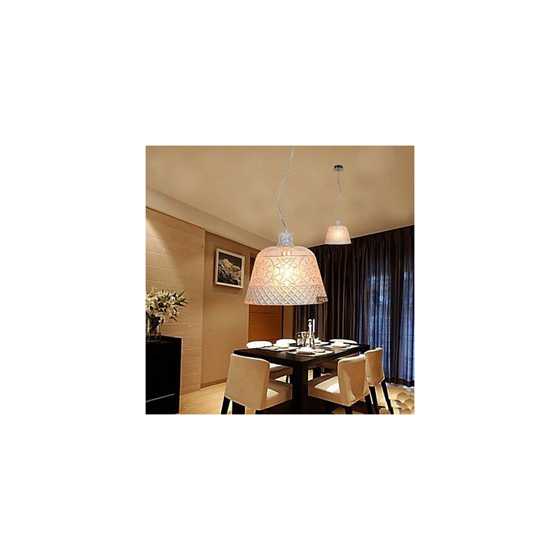 O lustre com pingente de escultura em vidro de arte decorativa