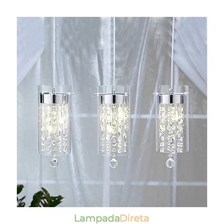 Luminária pendente de cristal artística com cúpulas de vidro e base de lâmpada G4 Luminária pendente de cristal artística com cúpulas de vidro e base de lâmpada G4