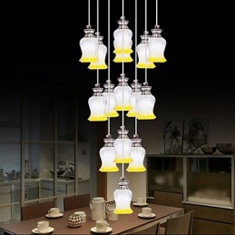 Restaurante 15 Cabeças De Pingente De Cristal Simples Moderno Pingente