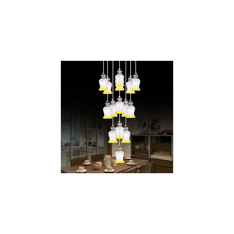 Restaurante 15 Cabeças De Pingente De Cristal Simples Moderno Pingente