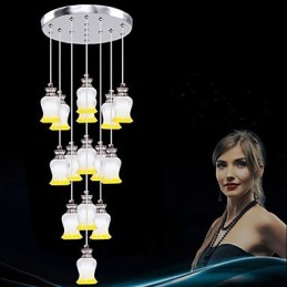 Restaurante 15 Cabeças De Pingente De Cristal Simples Moderno Pingente