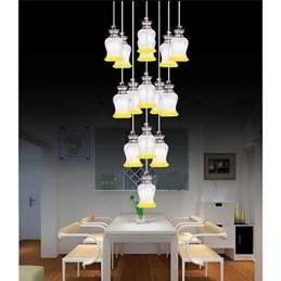 Restaurante 15 Cabeças De Pingente De Cristal Simples Moderno Pingente