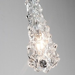 Lustre Tradition Classic de vidro transparente com 3 luzes