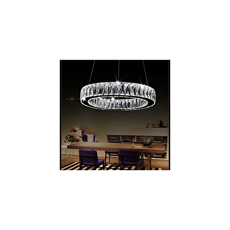 Lustre de cristal Luzes Iluminação Moderna Anéis Únicos K9 Grande Cristal Luminárias de Teto Interno