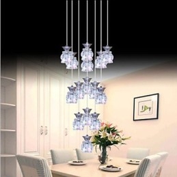 Restaurante 15 Cabeças De Pingente De Cristal Simples Moderno Pingente