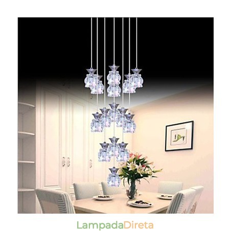 Restaurante 15 Cabeças De Pingente De Cristal Simples Moderno Pingente Restaurante 15 Cabeças De Pingente De Cristal Simples Moderno Pingente