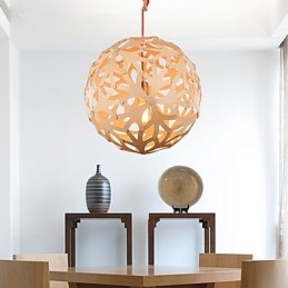 Lustre Mini Estilo Lanterna Madeira Bambu