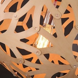 Lustre Mini Estilo Lanterna Madeira Bambu