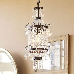 Luminária pendente de cristal