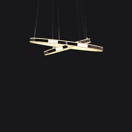 Luminária pendente de acrílico redonda, lustre com 2 anéis, luminárias