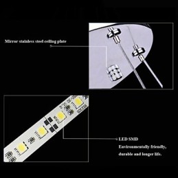 Luminária pendente de acrílico redonda, lustre com 2 anéis, luminárias