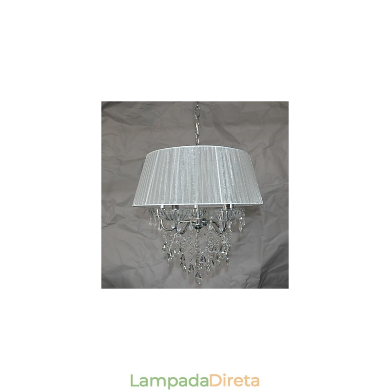 Padrão de pingente de 5 luzes delicadas e chiques com flor
