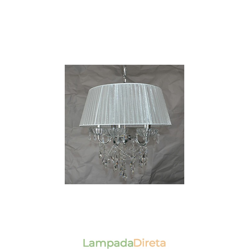 Padrão de pingente de 5 luzes delicadas e chiques com flor