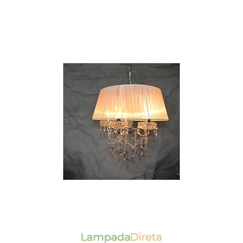 Padrão de pingente de 5 luzes delicadas e chiques com flor