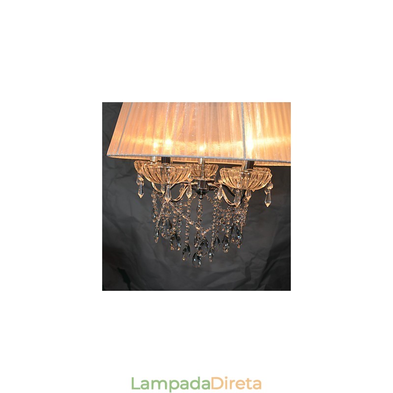 Padrão de pingente de 5 luzes delicadas e chiques com flor