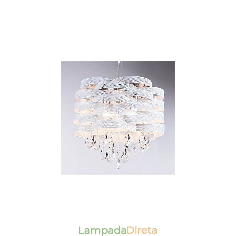 Luminária pendente de cristal estilosa com 3 luzes